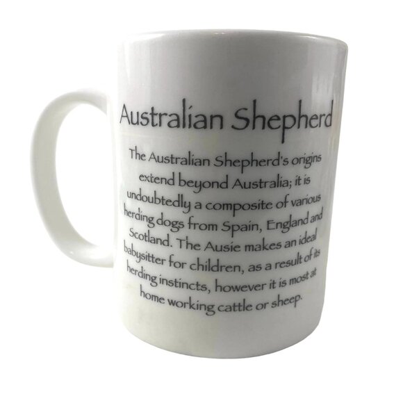 Australian Shepherd Dog Porcelain Mug By Rosalinde Hand Decorated USA - Picture 3 of 5